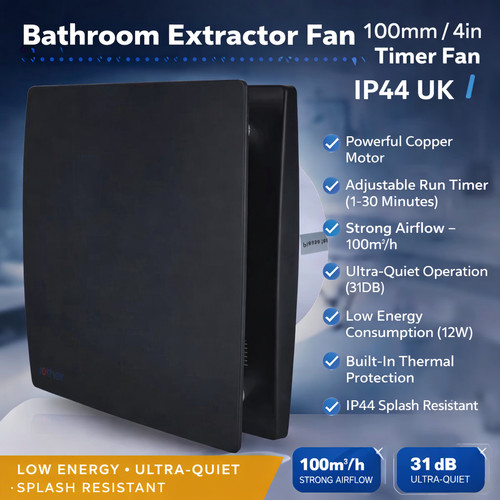 Bathroom extractor fan - extractor, 100mm